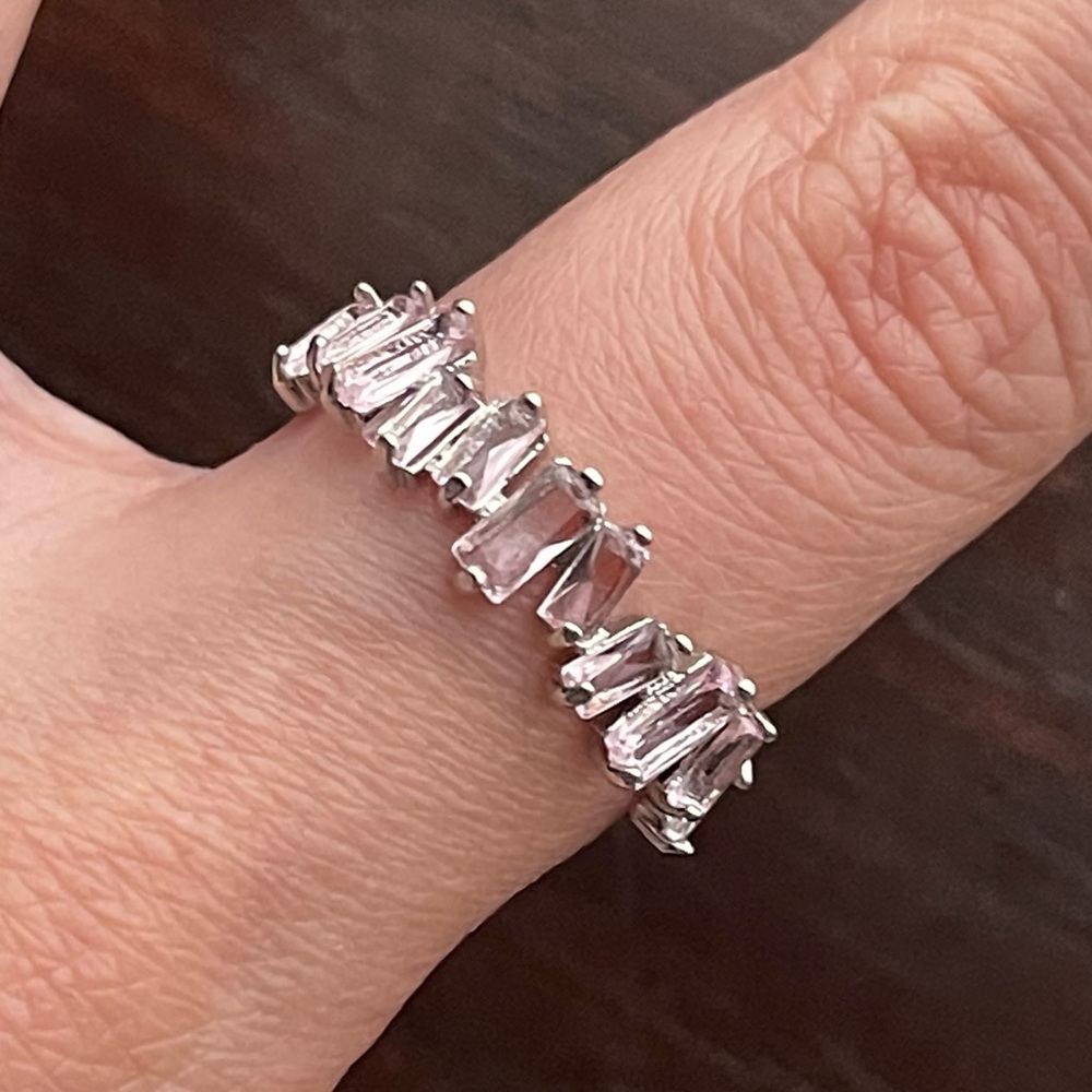 Pink Crystal Baguette Ring